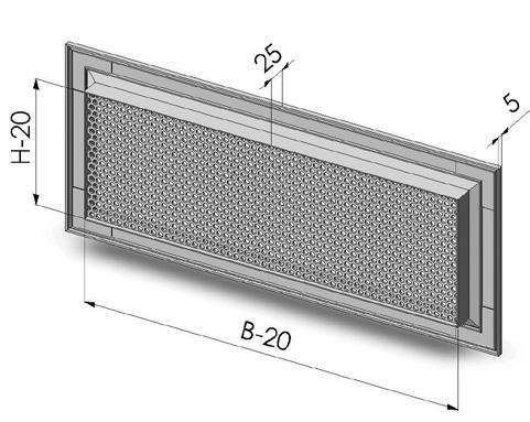 acciaio zincato per lo schermo forellato, interamente verniciate con polveri epossidiche RAL 9010, a