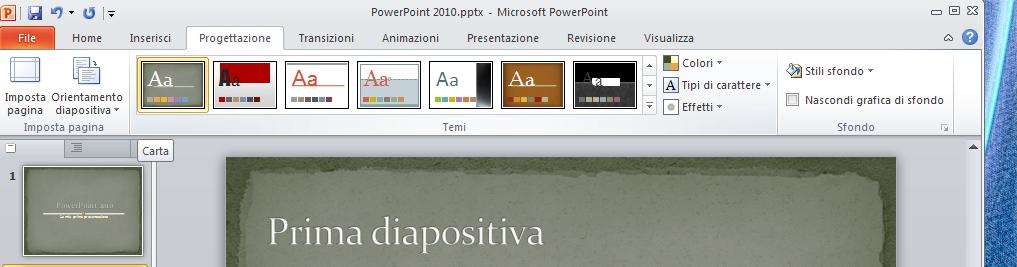 ! Per selezionare il layout più appropriato selezionare Home " Layout oppure sceglierlo insieme a diapositiva al inizio.