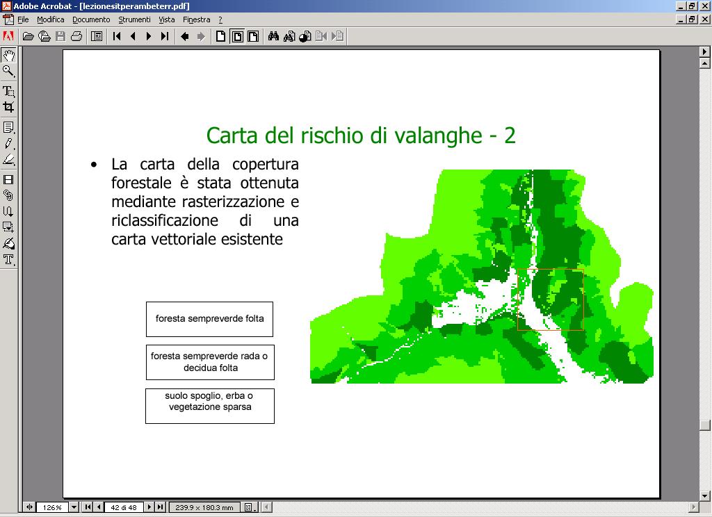 Carta della copertura forestale rasterizzazione di una carta