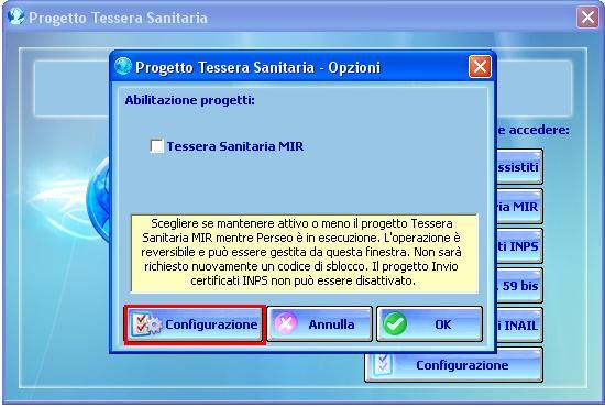 Importante: abilitare Tessera sanitaria MIR