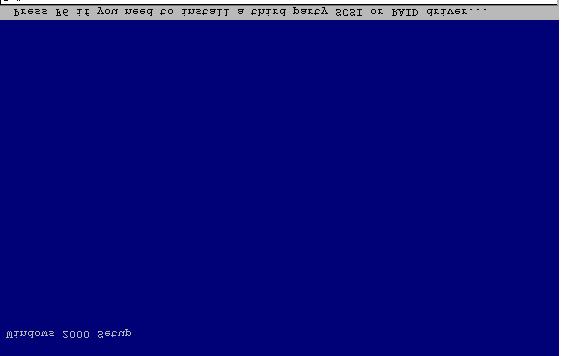 Installazione dei driver del sistema operativo 7-3 2. Avviare l'installazione di Windows 2000 attenendosi alle istruzioni fornite con il sistema operativo. Verrà visualizzata la seguente schermata.
