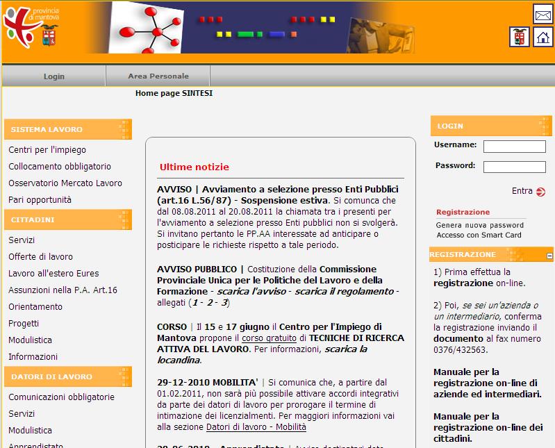 MANUALE PER L OPERATORE ENTE ACCREDITATO Presentazione di Progetti per il Piano Provinciale Disabili 2011 1) Accedere al