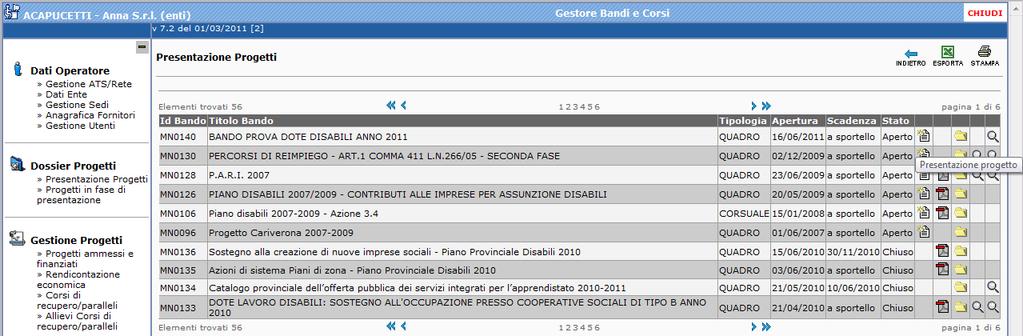 cliccare su SALVA): a. REGISTRAZIONE: indicare il titolo del progetto (p.