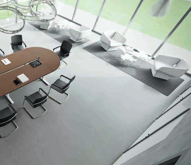 The space dedicated to meetings, exchange of ideas and planning is considered with a large table with