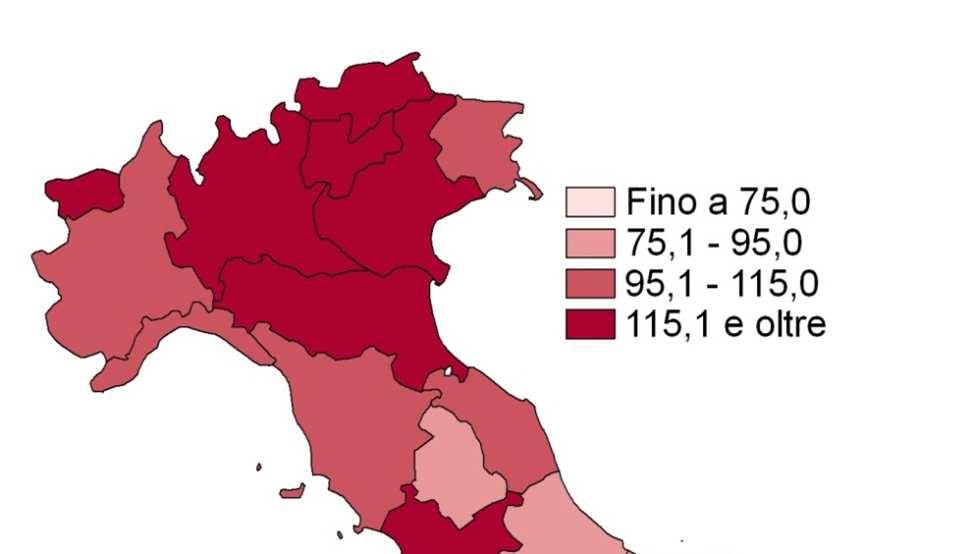 Sfide Disparità regionali - PIL Regioni Valori Piemonte 108.1 Valle d'aosta/vallée d'aoste 133.