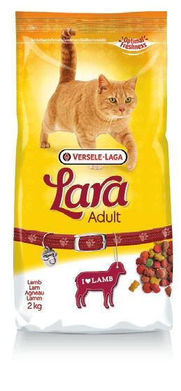 Lara Adult Agnello Per gatti adulti Lara Adult Agnello è un alimento completo che soddisfa sia le esigenze nutrizionali dei gatti adulti che i fabbisogni energetici dei gatti in crescita.