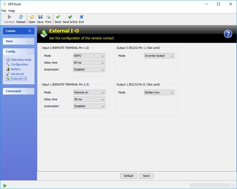 - SEP / SDH / SDU (kva) - CONFIGURAZIONE VIA SOFTWARE DEGLI OUTPUT Le uscite configurabili via software sono le seguenti: OUTPUT # OUTPUT # Non sono invece configurabili via software le uscite OUTPUT