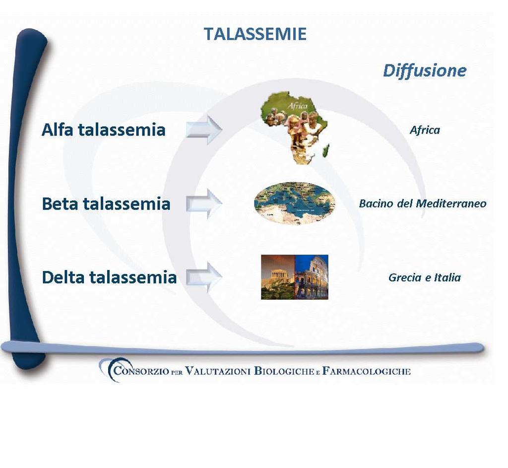 Esistono varie forme di talassemia. In particolare si hanno: alfa, beta e delta talassemia.