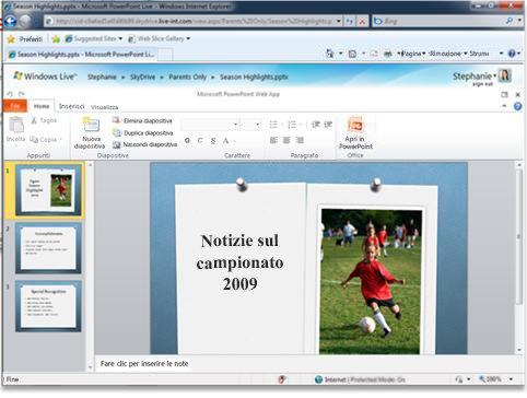 10 Utilizzare le presentazioni ovunque con Power Point web app È possibile lavorare alla presentazione anche quando PowerPoint non è disponibile.