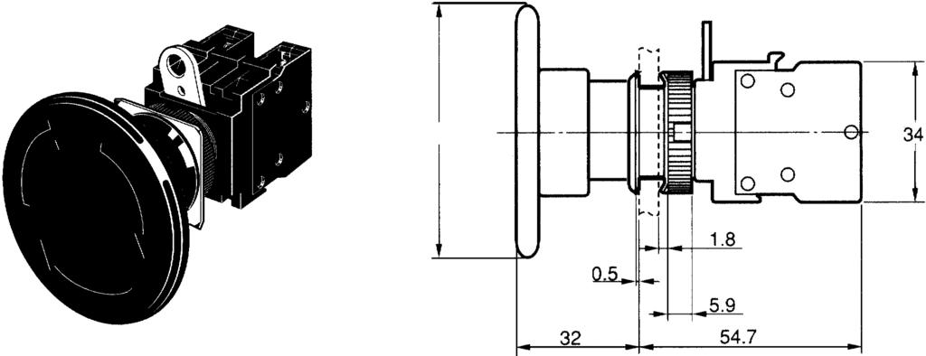 2 32 A22E-L Modelli non luminosi Ø 60 Blocco a