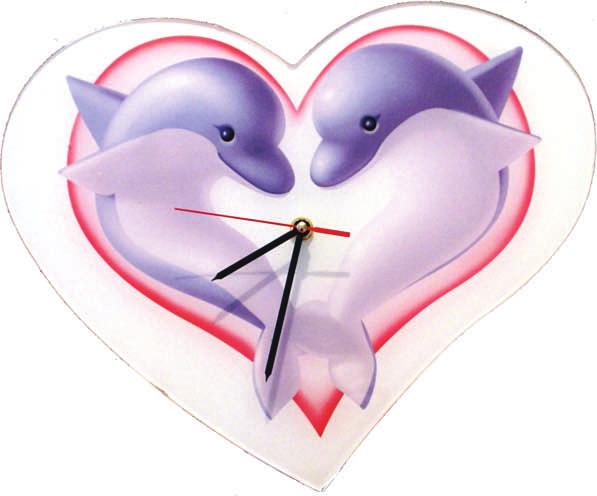 CUS-CARAMELLA Orologio in vetro Orologio a cuore in vetro Finitura liscia con meccanismo Misure cm 20 x