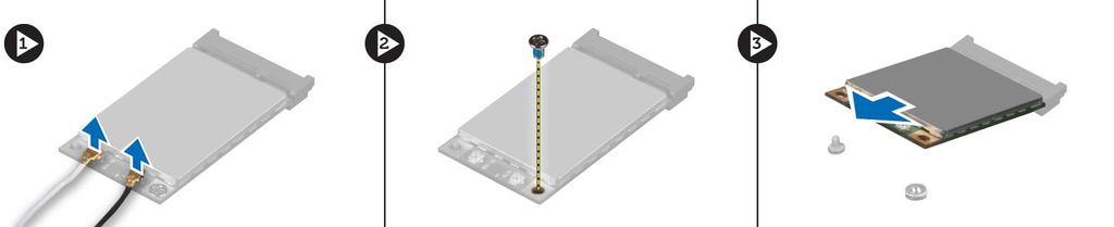 Installazione della scheda Wireless Wide Area Network (WWAN) (opzionale) 1. Far scorrere la scheda WWAN nello slot per scheda WWAN. 2.