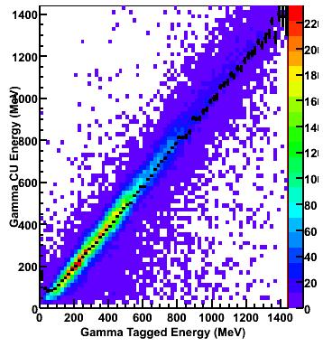 Calibrazione energetica (tagged photons) Energia misurata dalla CU Vs Energia del