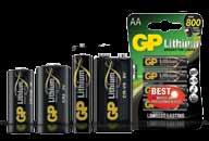 GP Litio GP litio è la più potente batteria AA e offre le migliori prestazioni per i dispositivi professionali.