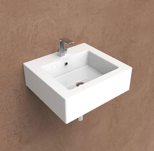 5052 Acquagrande 60 Lavabo cm 60 da appoggio - sospeso con troppopieno predisposto tre fori rubinetto Coppia staffe di sostegno (AQ04) Staffa di sostegno con portasciumani (STUB60) Panca MAKE-UP