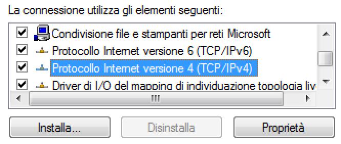 1) Configurazione di rete (utenti Windows) Cliccare su