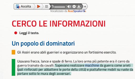 IL Libro PARLATO 3(versione audio del libro) Per accedere al Libro Parlato è necessario avere una connessione Internet (il Libro Parlato non è disponibile offline, ma dalle diverse pagine si può