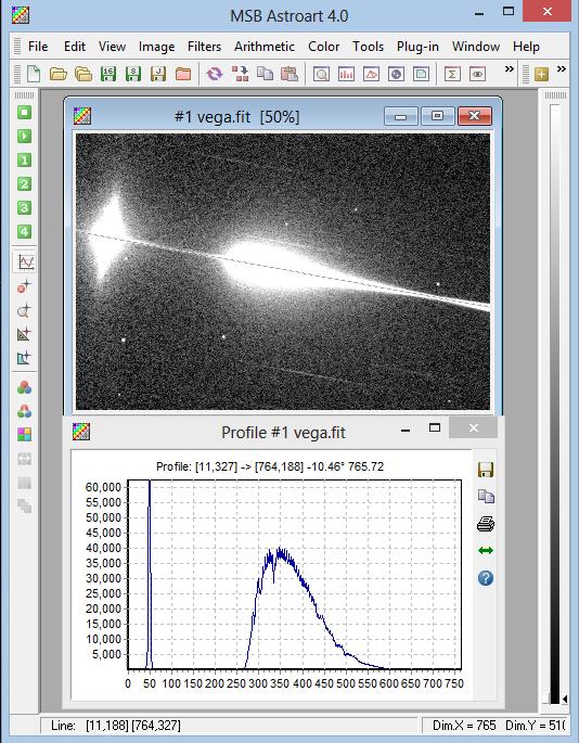 Acquisizione di uno spettro con StarAnalyser Per riprendere lo spettro di una stella non dobbiamo far altro che puntare una stella luminosa (es: Vega) ed acquisire una sequenza di immagini, avendo