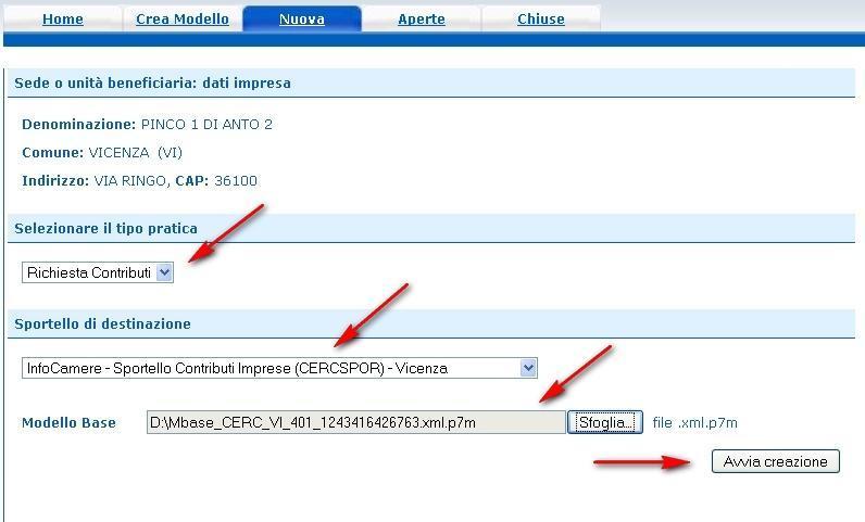 se l'impresa ha più Unità Locali, compare una maschera intermedia per la scelta dell unità locale fra quelle proposte a video (digitare il Nr.