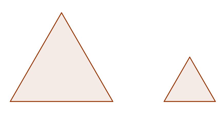 Figure simili Se consideriamo due triangoli equilateri di lato diverso, due quadrati di lato diverso intuitivamente diciamo che hanno