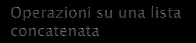 typedef struct punto{ int x; int y; struct punto *next; punto; Come creare una lista?