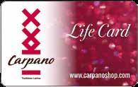 CARPANO LIFE CARD La Carpano Life Card è una tessera gratuita a barcode (codice a barre) che vi accompagnerà nei vostri acquisti nei punti vendita Carpano di Pozza di Fassa, Moena e Corvara con Buoni