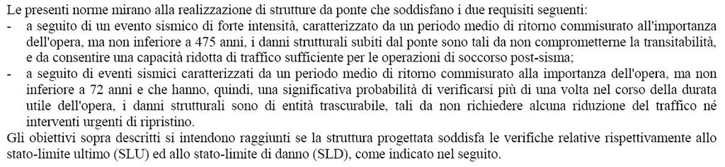 La progettazione dei ponti a travata: le azioni sismiche I criteri della progettazione strutturale L obiettivo