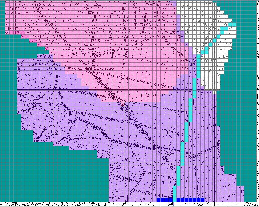 Canale d Altopascio/2 Condizioni al contorno/5 Da SG Configure > > Strumenti >> Crea dati modello >> da punti a celle Modello Point layer: specificare il layer da trasformare in celle (riv_tmp) Layer