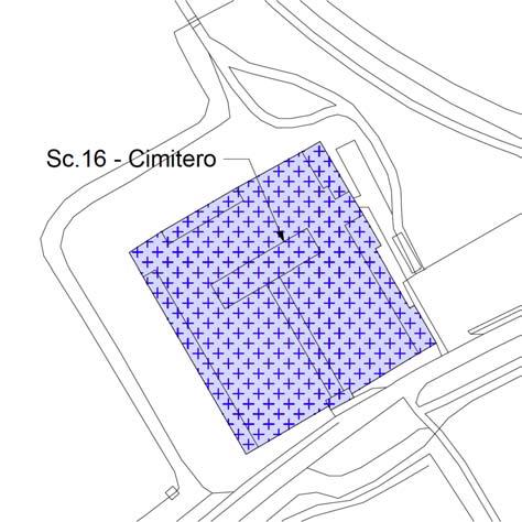 Scheda 16 Attrezzature collettive Stato di progetto Sc.16: Cimitero Capoluogo Strada Comunale da Senna a Mirabello Totale area 6.