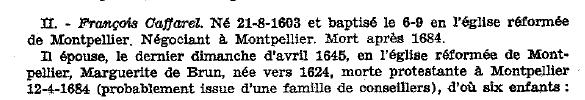 Uno dei sette figli è François Caffarel, che dovrebbe essere il nostro Francesco presente nello schema genealogico che ho ricostruito all inizio, secondo le indicazioni del decreto.