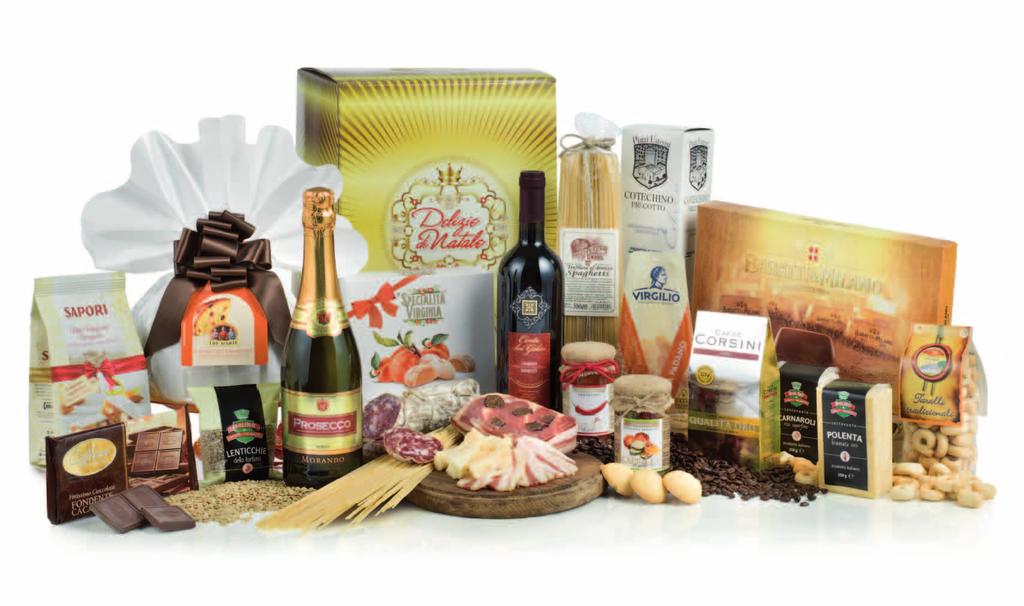 Tre Marie Panettone Classico incartato a mano g 750 Cantine Morando Bottiglia Prosecco DOC ml 750 Corte dei Gelsi Bottiglia Merlot ml 750 Antico Pastificio Umbro Confezione Spaghetti trafilati al