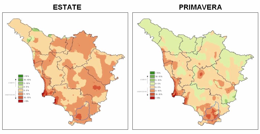 Aumento della siccità Variazione NDVI