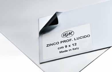 LASTRE E DISPLAY Lastre di zinco Zinco professionale lucido disponibile in