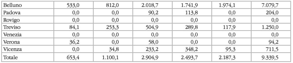 % GAL Prealpi e Dolomiti su Provincia di Belluno industria del legno (esclusi i mobili) fabbricazione di mobili industria del legno (esclusi i mobili) fabbricazione di mobili numero unità attive