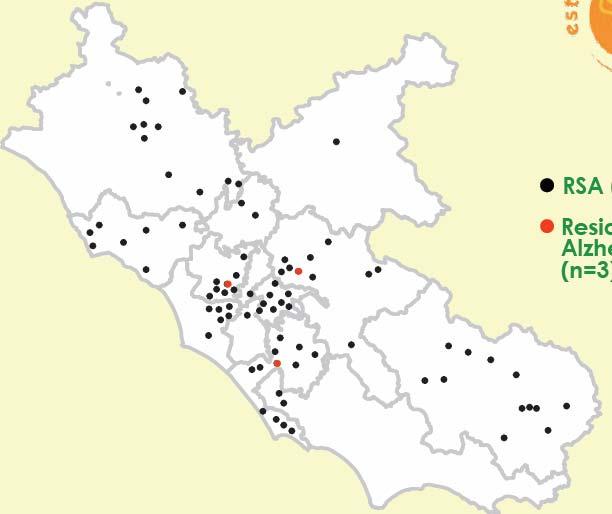 mappa nel Lazio sono presenti 78 RSA e 3 Residenze Alzheimer dimensione n. strutture tot p.l. % 0-60 p.