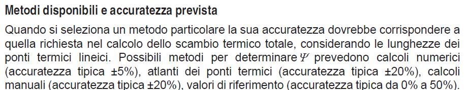 UNI EN ISO 14683 Accuratezza del metodo utilizzato Accuratezza al 5 al 50%