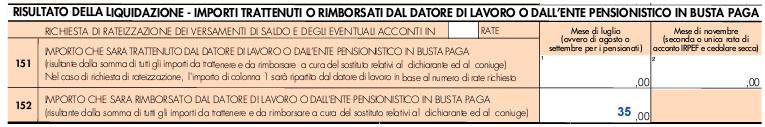 Imposta IRPEF- 160,00 addizionale regionale- 25,00 addizionale comunale- 15,00 Saldo contabile- (160,00 + 25,00 + 15,00) = - 200,00 200,00-165,00 = 35,00 (credito che residua dopo la compensazione