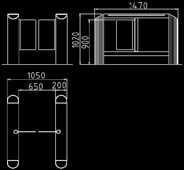 Area di passaggio sorvegliata tramite un semplice sistema di sensori con ridotta lunghezza di installazione (semplice monitoraggio del singolo passaggio in entrambe le direzioni).