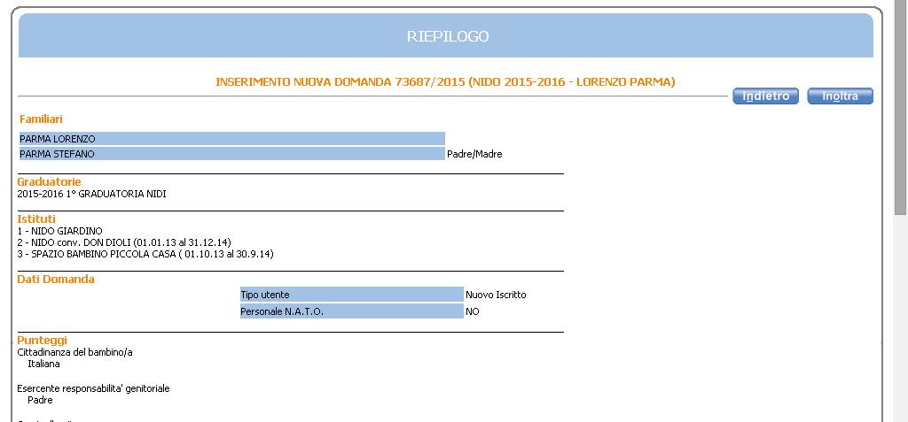 PER L ATTRIBUZIONE DEL PUNTEGGIO SUL LAVORO SU TURNI, è obbligatorio inserire la dichiarazione del datore di lavoro.