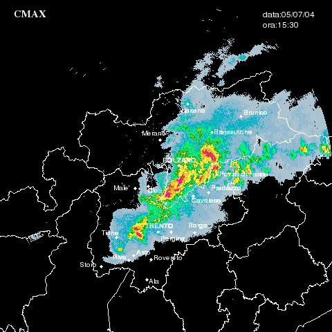 Iagine radar delle ore 17.