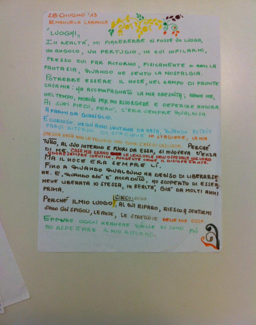 Attività espressive SCRITTURA CREATIVA Se fossi..una foglia..un luogo.. un oggetto, un animale, natura, i i 5 sensi..un ricordo speciale.