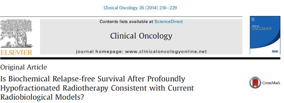 number of models for prediceng biochemical relapse-free survival have been developed from large series of paeents treated with conveneonal and moderately hypofraceonated radiotherapy.