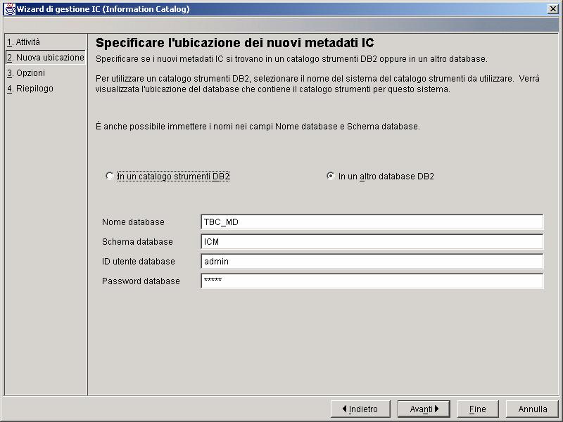 DB2 > Strumenti di configurazione > Wizard