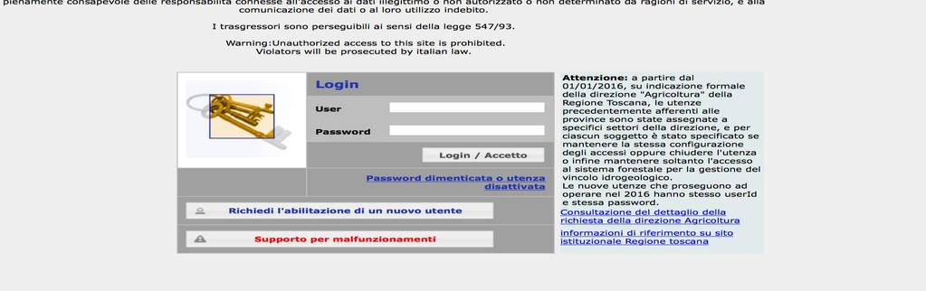 Inserendo le credenziali di accesso (User e Password) negli spazi appositi e cliccando su