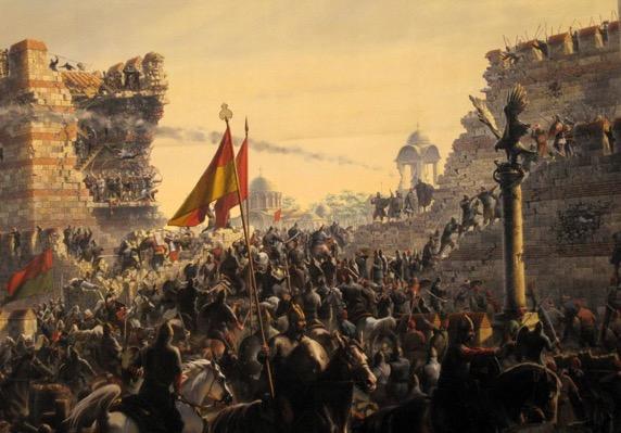 I MOTIVI DELL ASSEDIO I motivi dell assedio erano: L importanza del Costantinopoli per quanto riguarda il commercio del Mare-Terra La voglia di garantire una unità tra