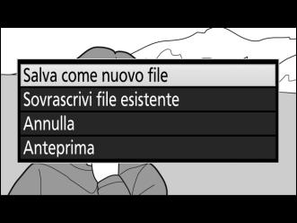 9 Salvare la copia. Selezionare Salva come nuovo file e premere J per salvare la copia in un nuovo file.