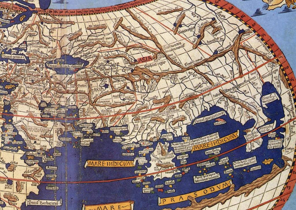 Gli europei in ORIENTE Ecco un ritaglio della mappa precedente, che mostra solo l ASIA 1) Ti sembra rappresentata in modo dettagliato o no?
