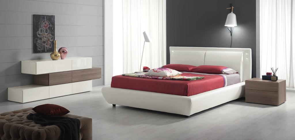 BIANCO LUCIDO/OLMO MEDIO / GLOSS WHITE/MID ELM 224 / 225 GRUPPO PROJECT BIANCO LUCIDO / OLMO MEDIO, LETTO