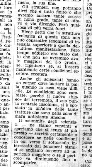 Viene detto che la struttura geologica di questa zona non può consentire fenomenic di intensità superiore a quella dell ultima manifestazione.