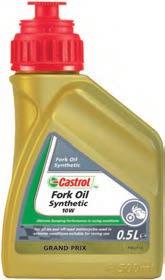 LUBRIFICANTI + COMPLEMENTARI I CASTROL I OLI FORCELLA OLI FORCELLA FLUIDO SINTETICO SYNTHETIC FORK OIL Fluido totalmente sintetico per offrire ottime prestazioni di smorzamento per tutte le